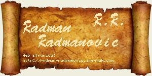 Radman Radmanović vizit kartica
